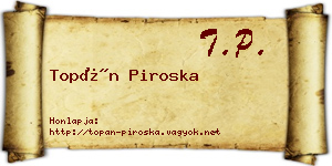 Topán Piroska névjegykártya