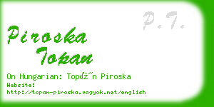 piroska topan business card